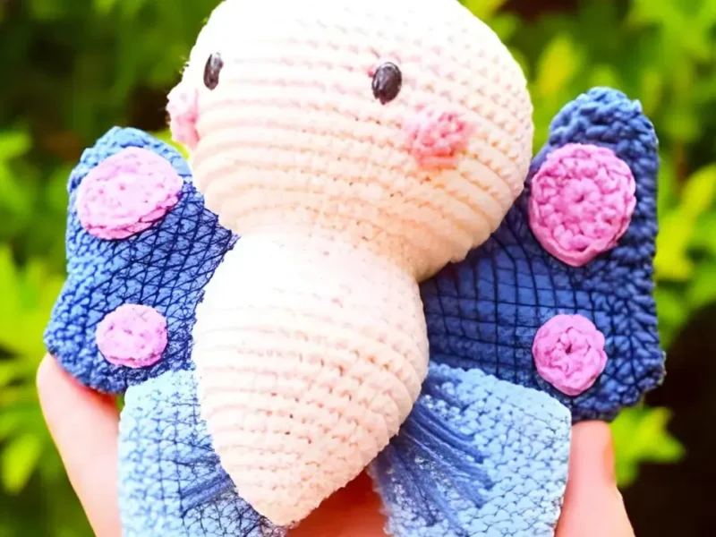Amigurumi butterfly crochet pattern with decorative wings