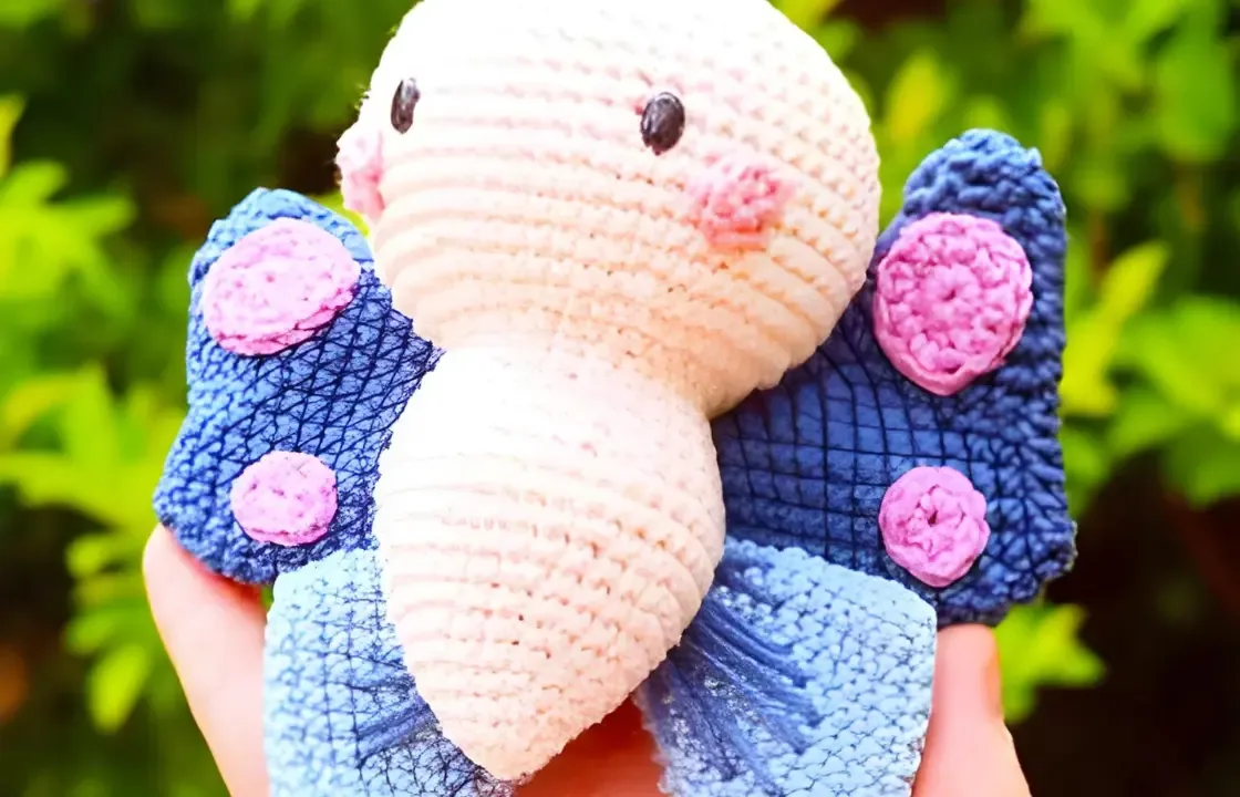 Amigurumi butterfly crochet pattern with decorative wings