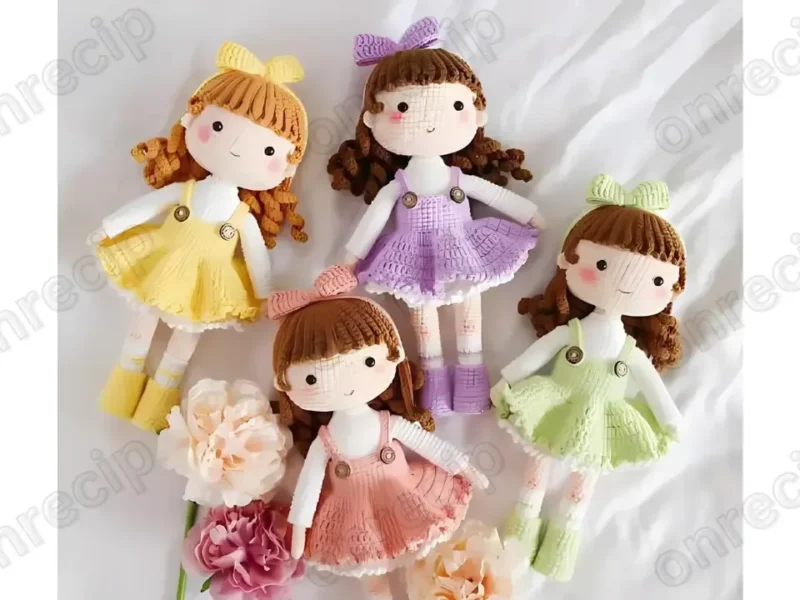 Amigurumi doll crochet pattern with jointed button limbs