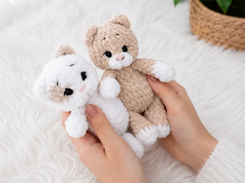 Amigurumi kitten pattern for a 6-inch plush cat