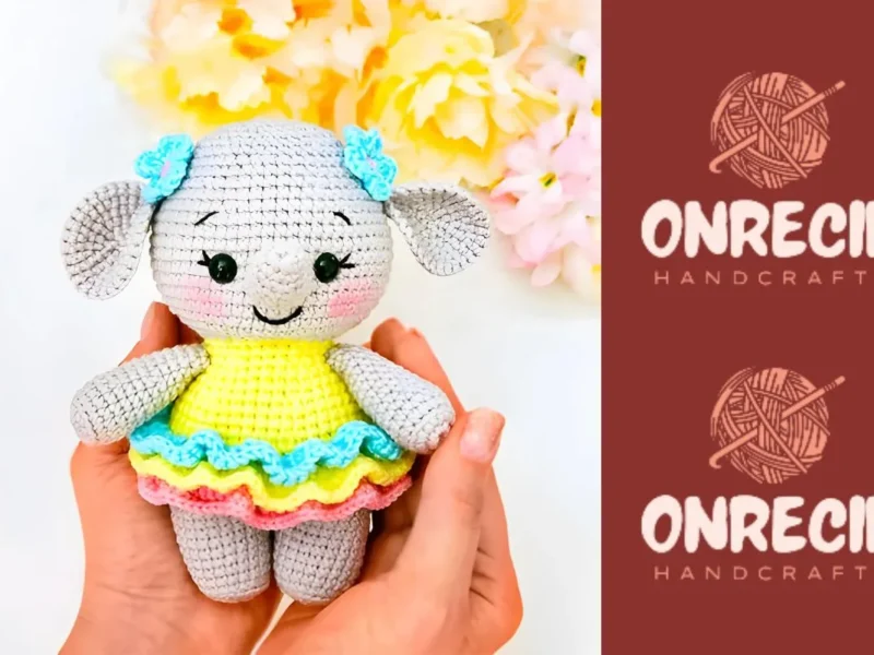 Crochet elephant in a dress amigurumi pattern