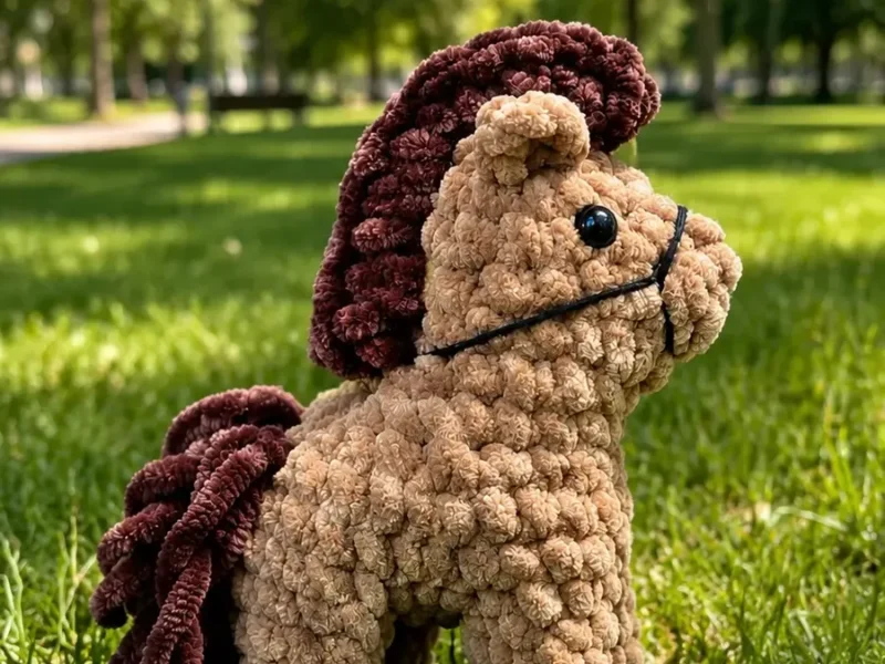 Little plush horse amigurumi in single crochet