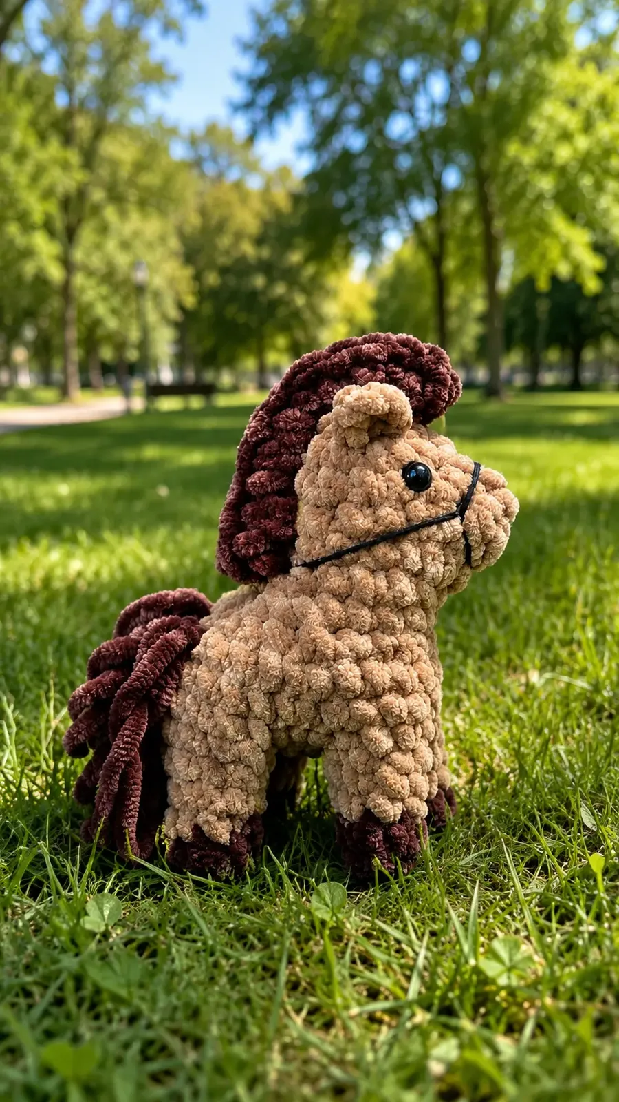 Little plush horse amigurumi in single crochet