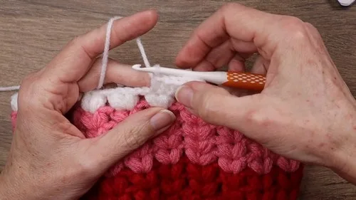 Puff Stitch Beanie With Half Double Crochet Crown Shaping — photo 3