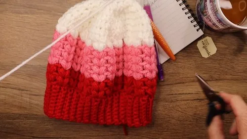 Puff Stitch Beanie With Half Double Crochet Crown Shaping — photo 2