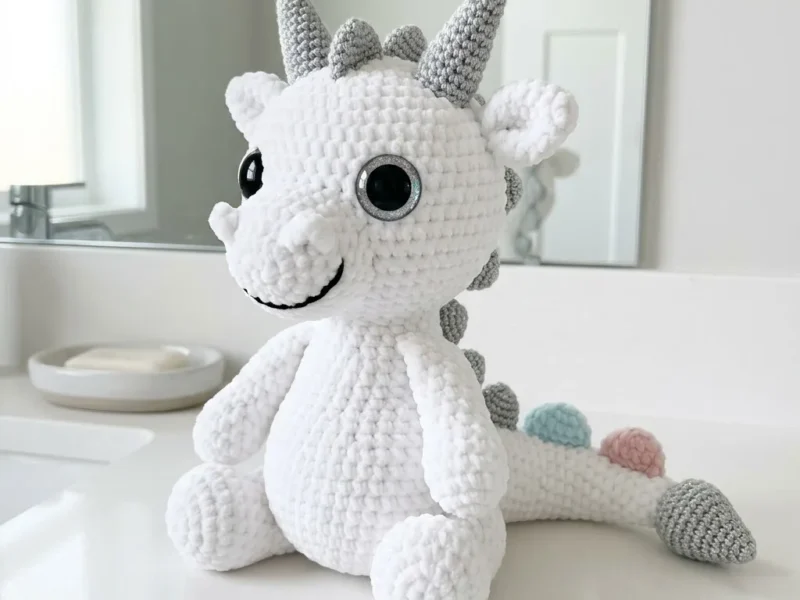 Snow white dragon amigurumi plush crochet pattern