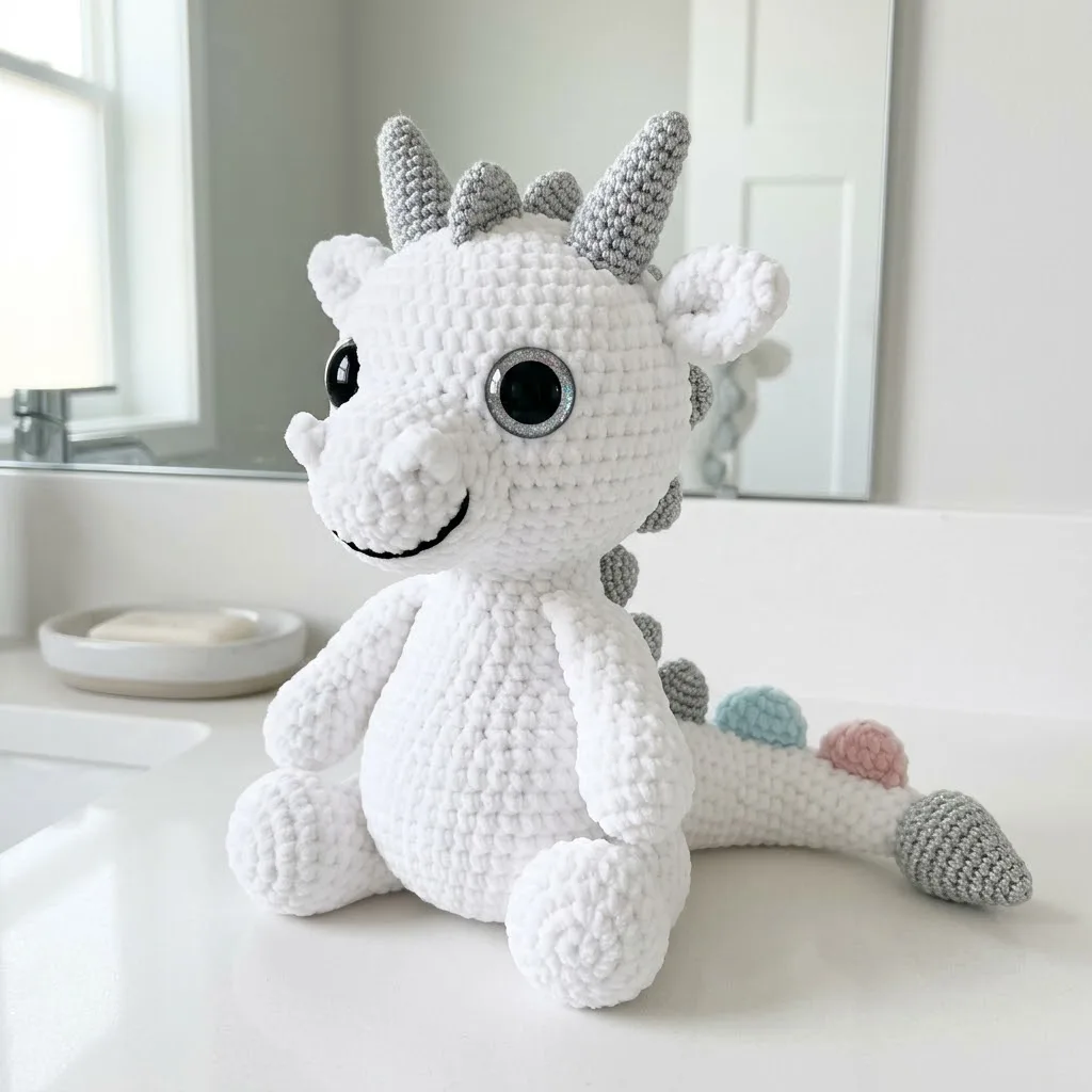 Snow white dragon amigurumi plush crochet pattern