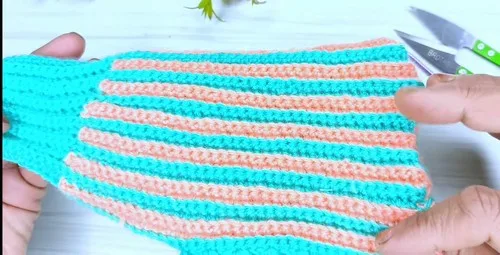 Toe-up crochet socks in worsted weight yarn