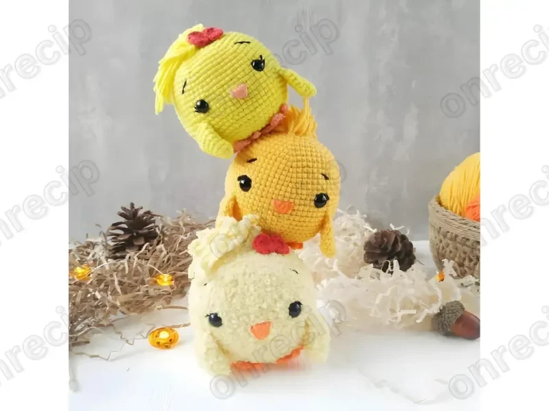 Amigurumi chick crochet pattern with safety eyes