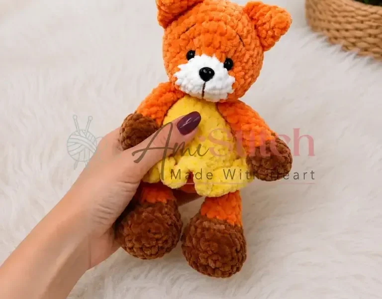 Baby fox amigurumi pattern for confident beginners
