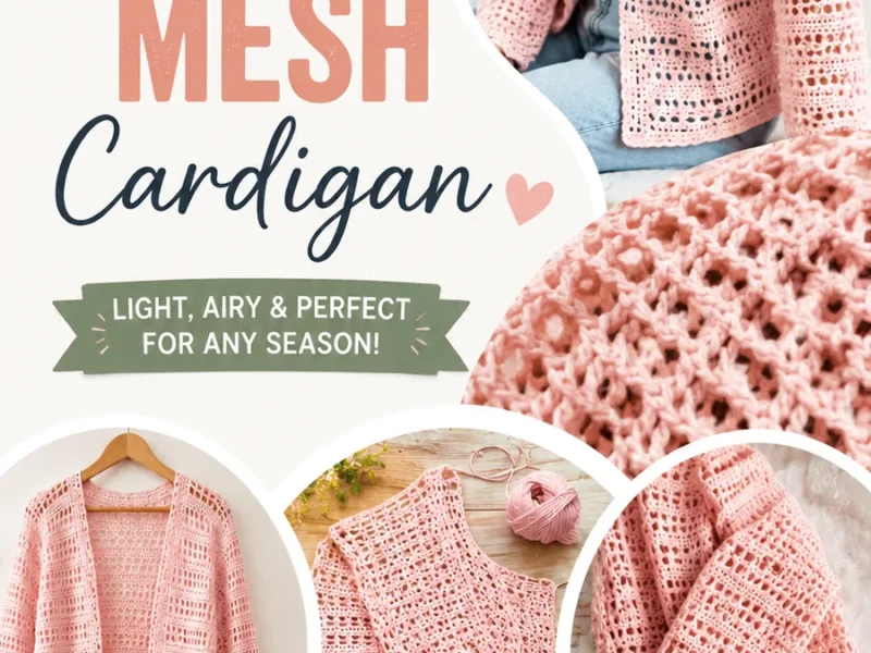 Easy mesh summer cardigan pattern for confident beginners