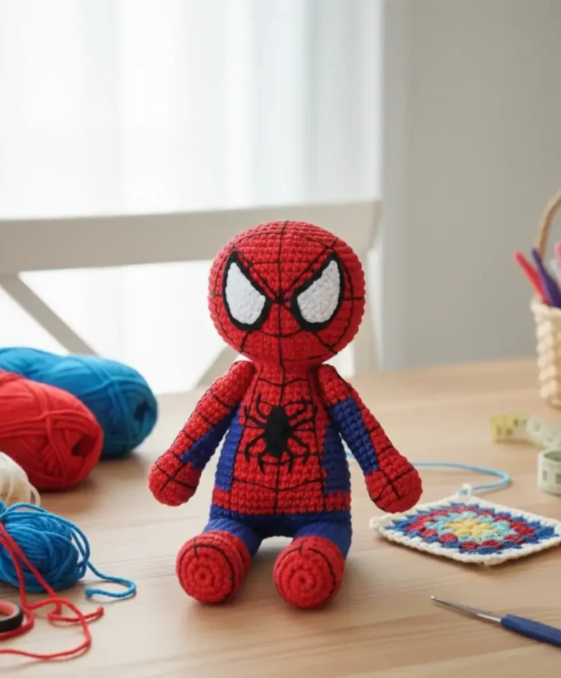 A realistic Spiderman amigurumi worked in single crochet — photo 2