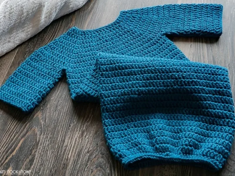 Simple double crochet newborn sleeper sack pattern