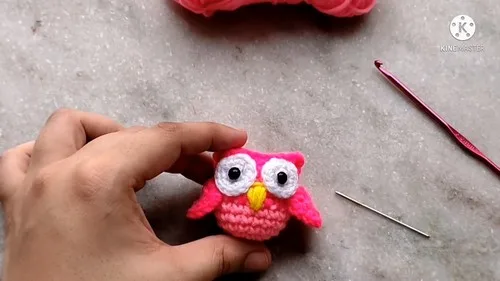 A small amigurumi owl worked in single crochet