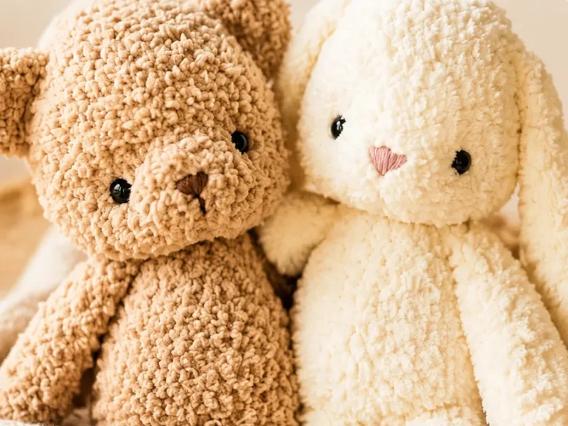 Soft chenille teddy bear amigurumi crochet pattern