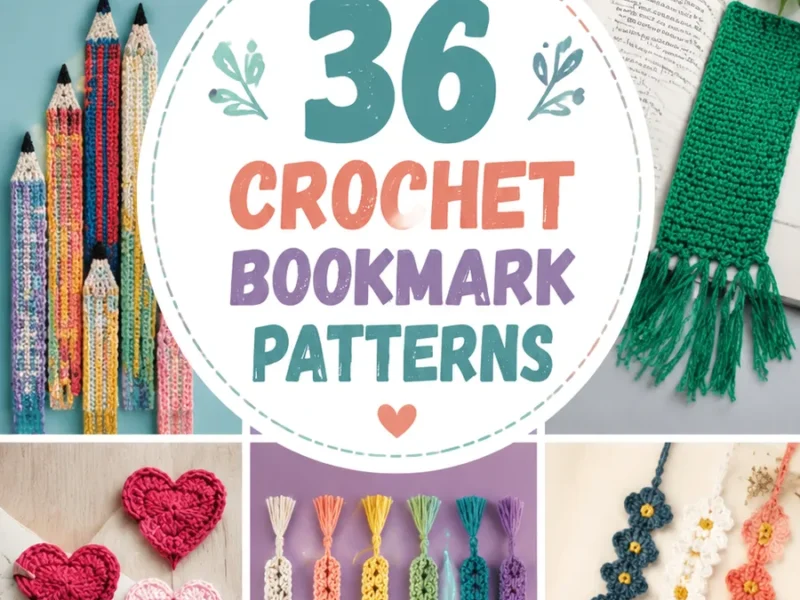 Textured garden crochet bookmark pattern