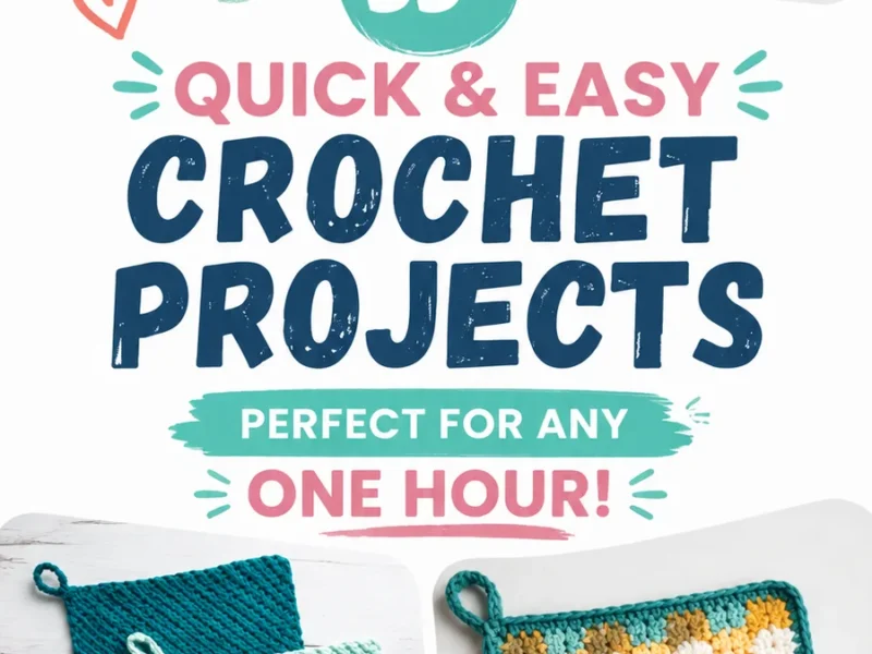 Two-panel cotton crochet storage pouch pattern